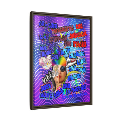drop the beat - framed canvas art (purple wave)