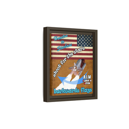 shoot for the stars - framed canvas art (brown papyrus)