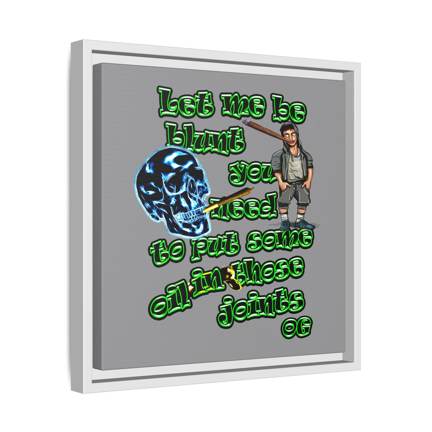 og - framed canvas art (grey)