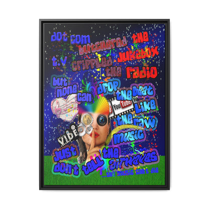 drop the beat - framed canvas art ('snoops' background)