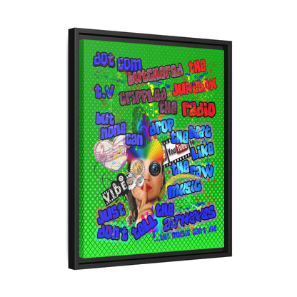 drop the beat - framed canvas art (logo green)