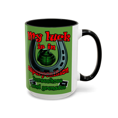my luck - Accent Mug (green)