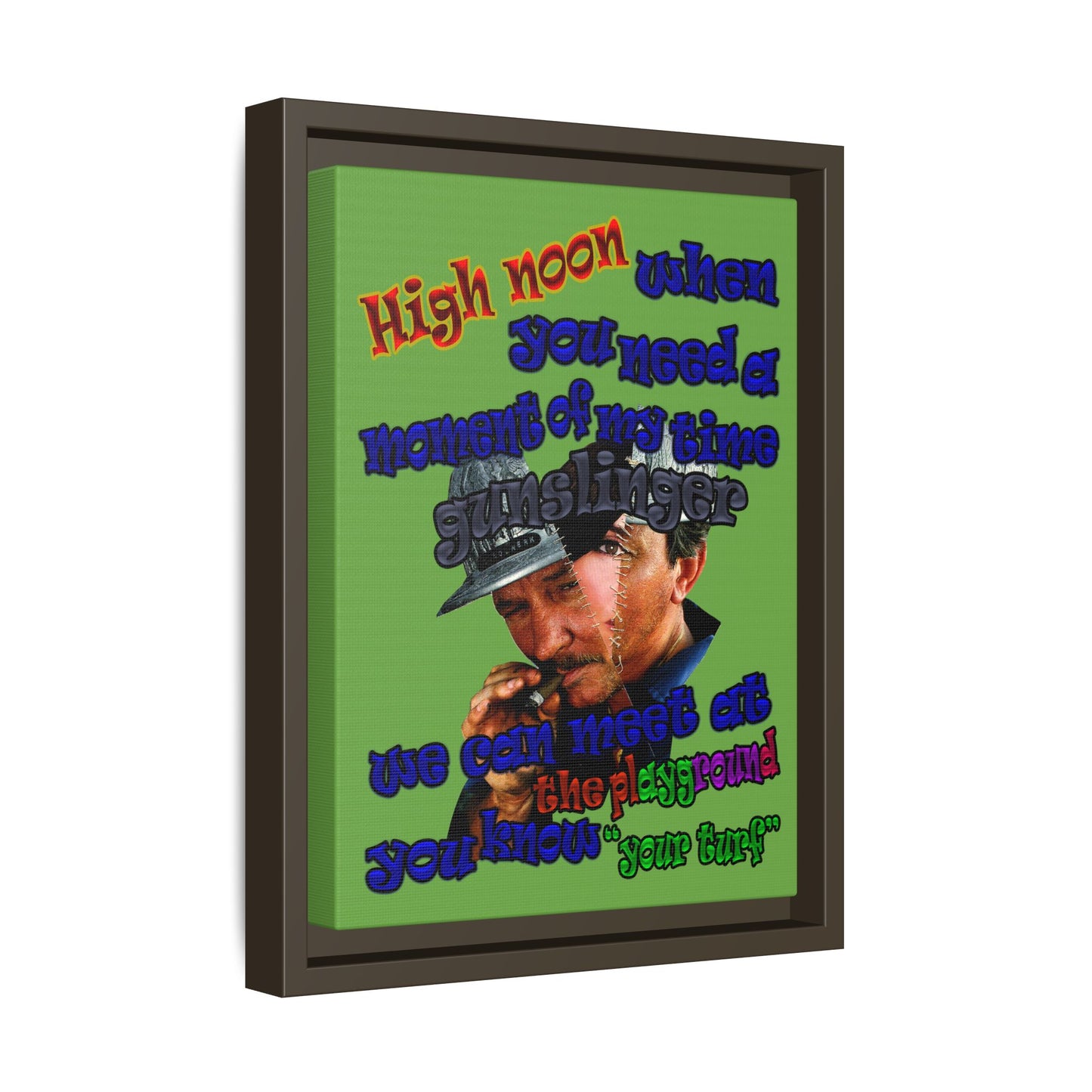 high noon - framed canvas art (green)