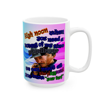 high noon - White Mug (light blue-pink wave)