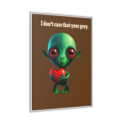 I don't care that your grey - framed canvas art (brown)