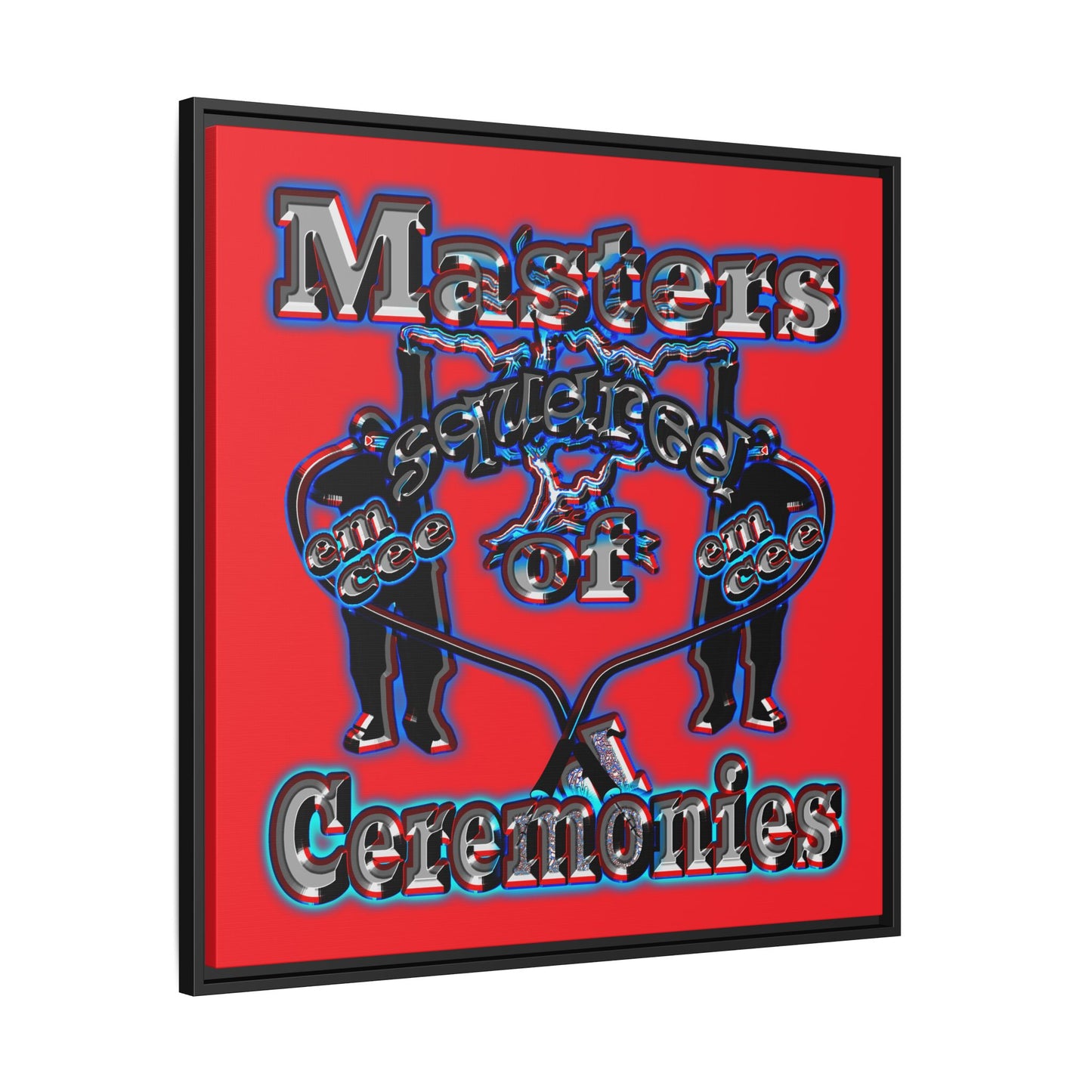 em cee squared - framed canvas art (red)