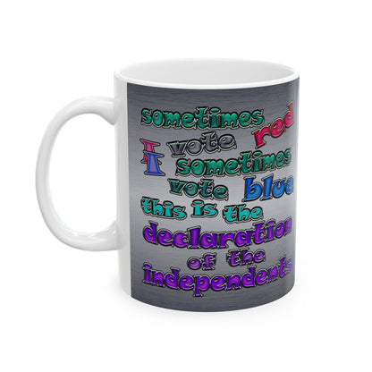 declaration of the independents - White Mug (brushed nickel)