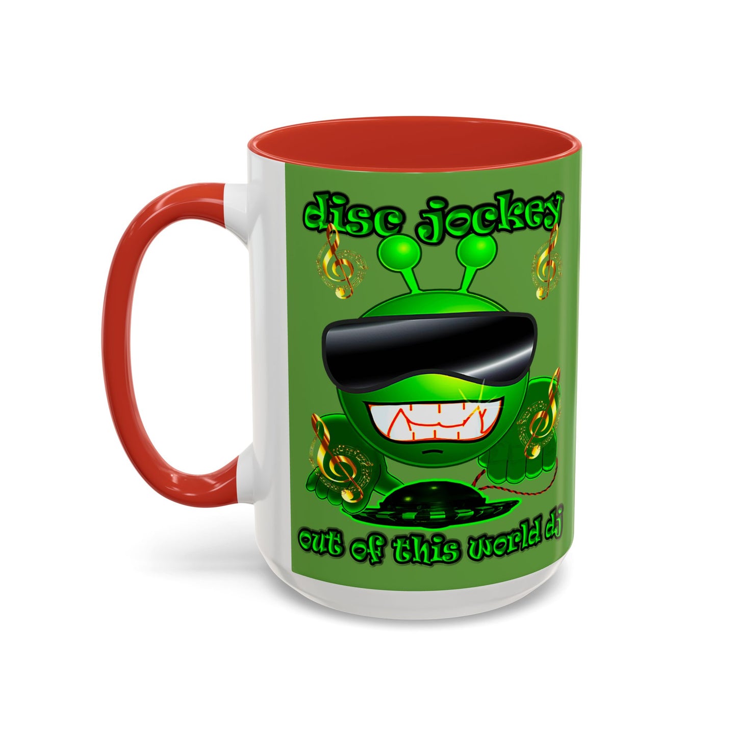 disc jockey - Accent Mug (green)