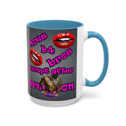 hoes b4 bros - Accent Mug (grey-light grey)