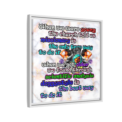 doggystyle - framed canvas art (white marble)