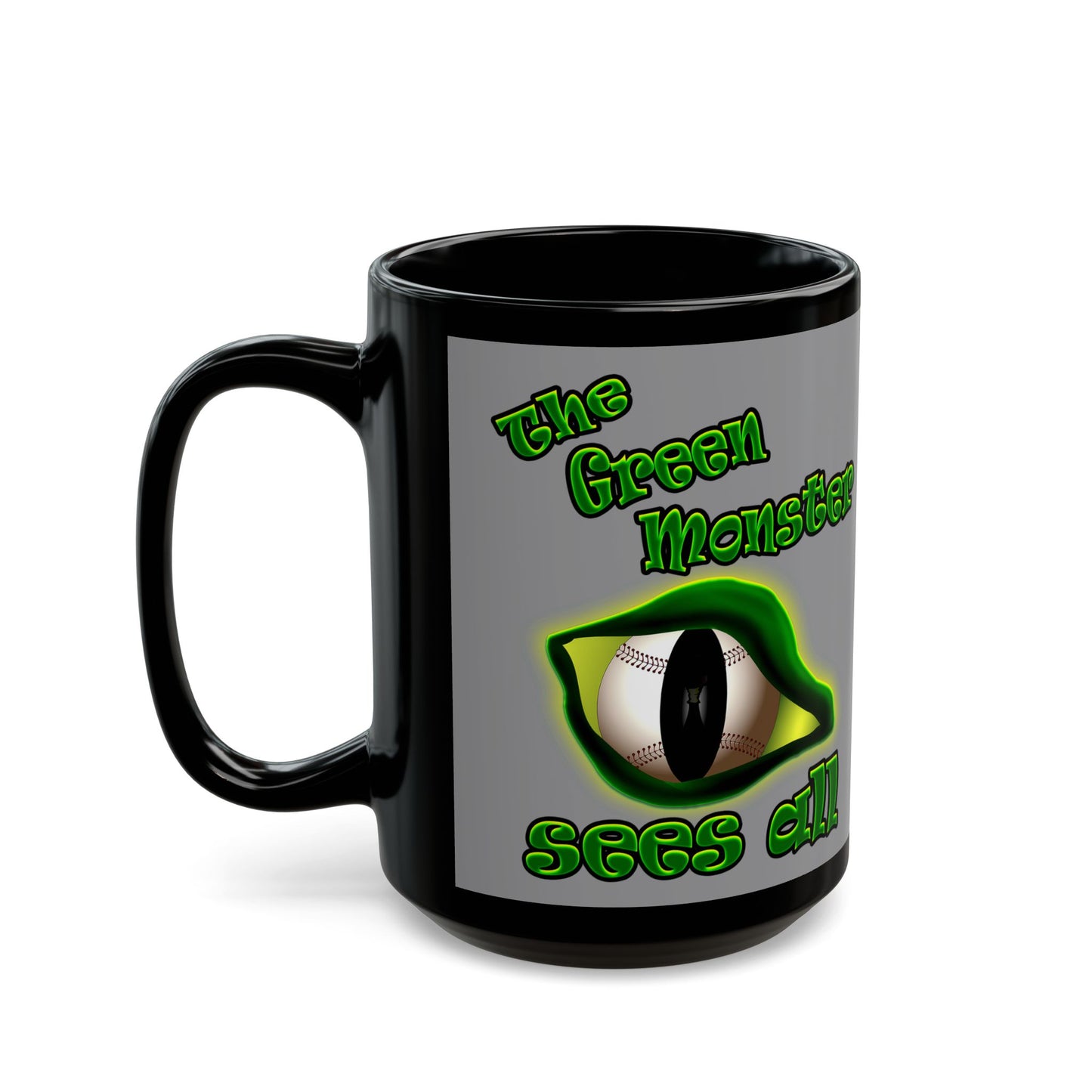 green monster - Black Mug (grey)