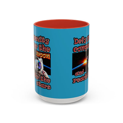 defy conquer reach - Accent Mug (turquoise)