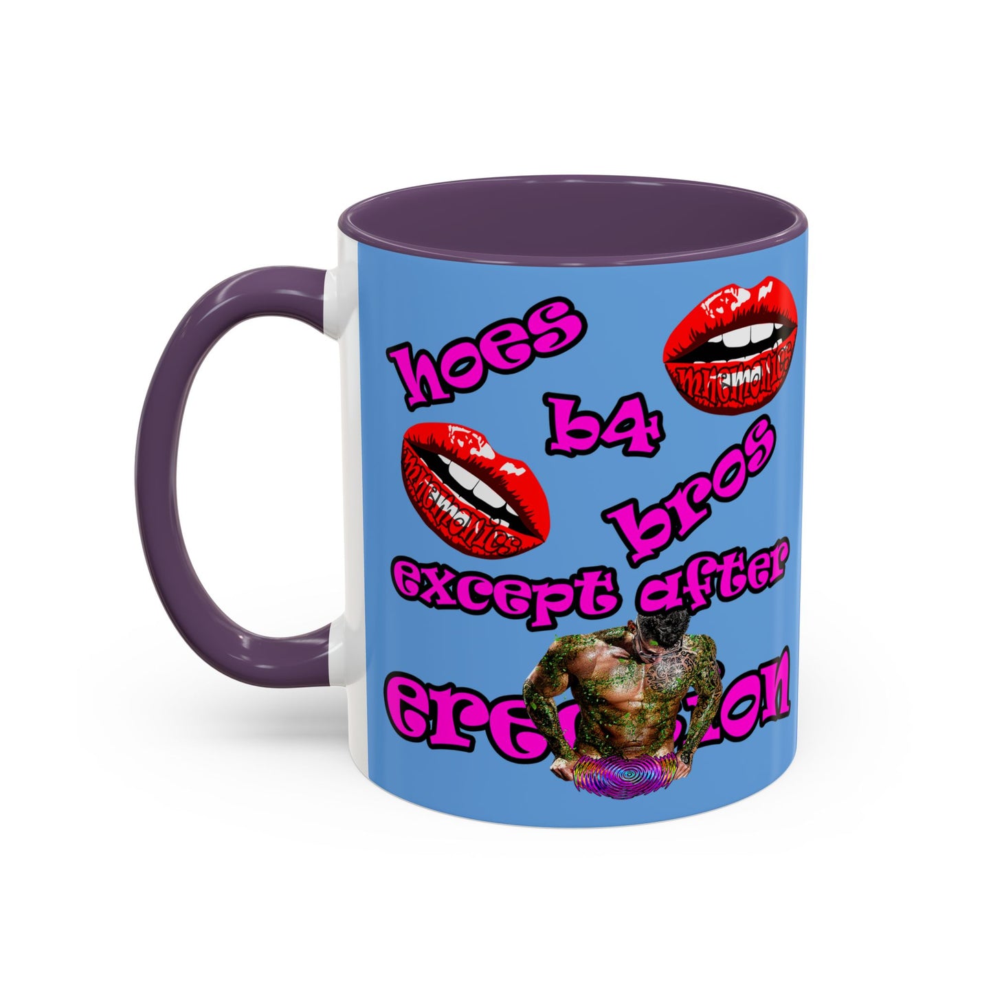 hoes b4 bros - Accent Mug (light blue)