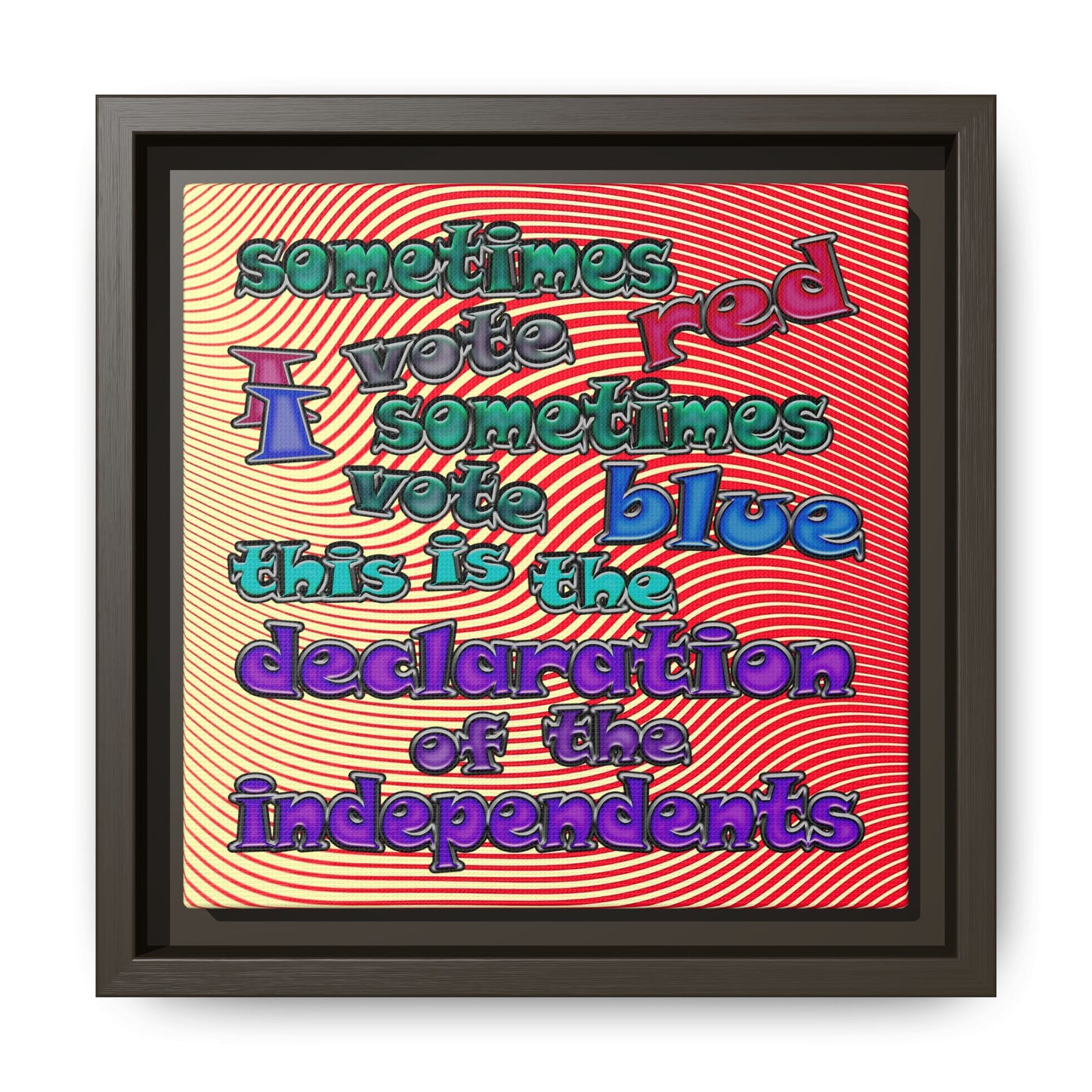 declaration of the independents - framed canvas art (yellow-orange wave)