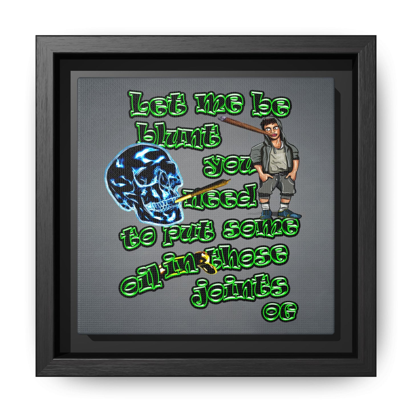 og - framed canvas art (grey-light grey)