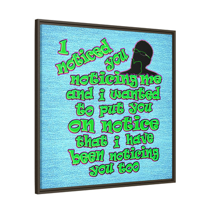 noticed you noticing - framed canvas art (faded blue)