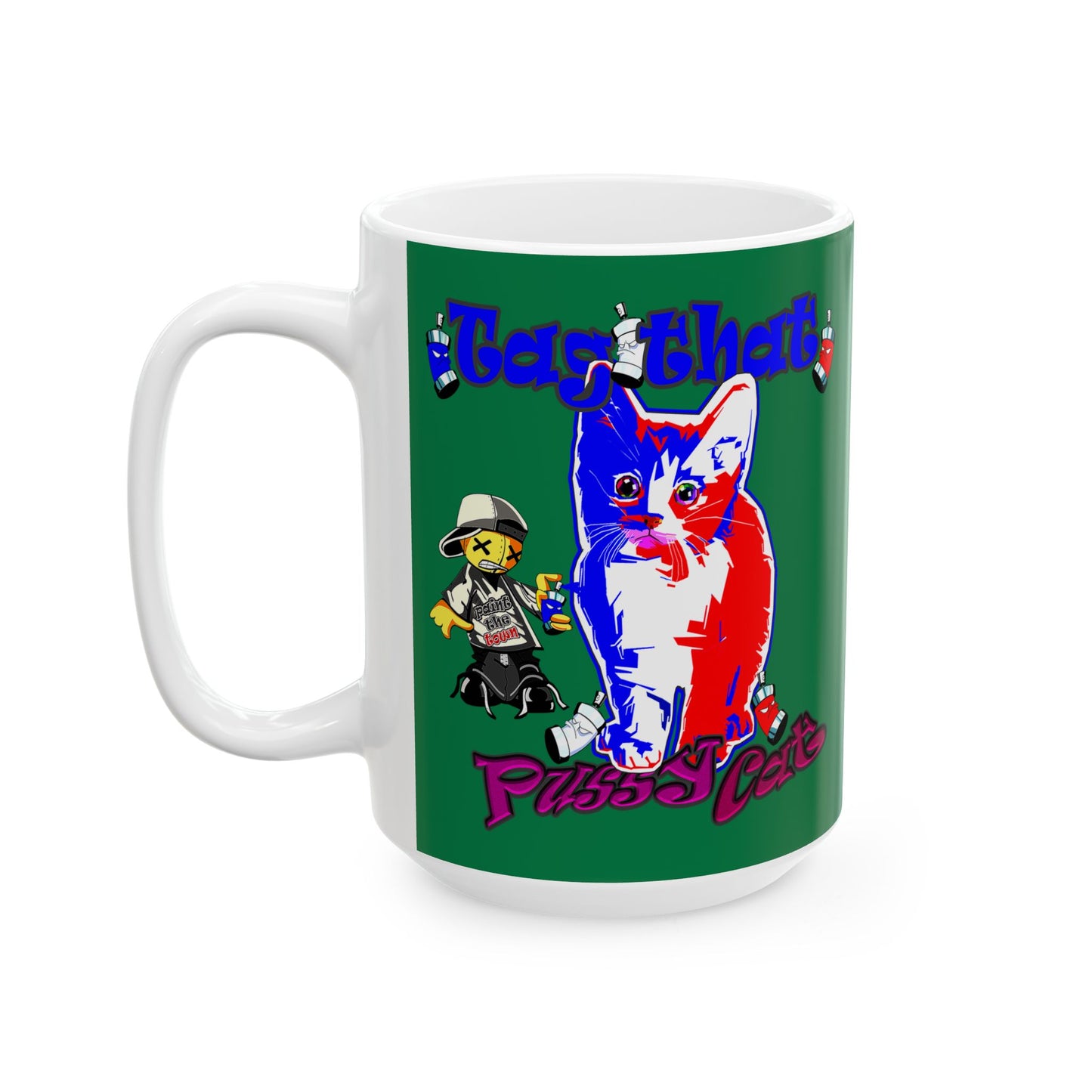 tag that - White Mug (dark green)