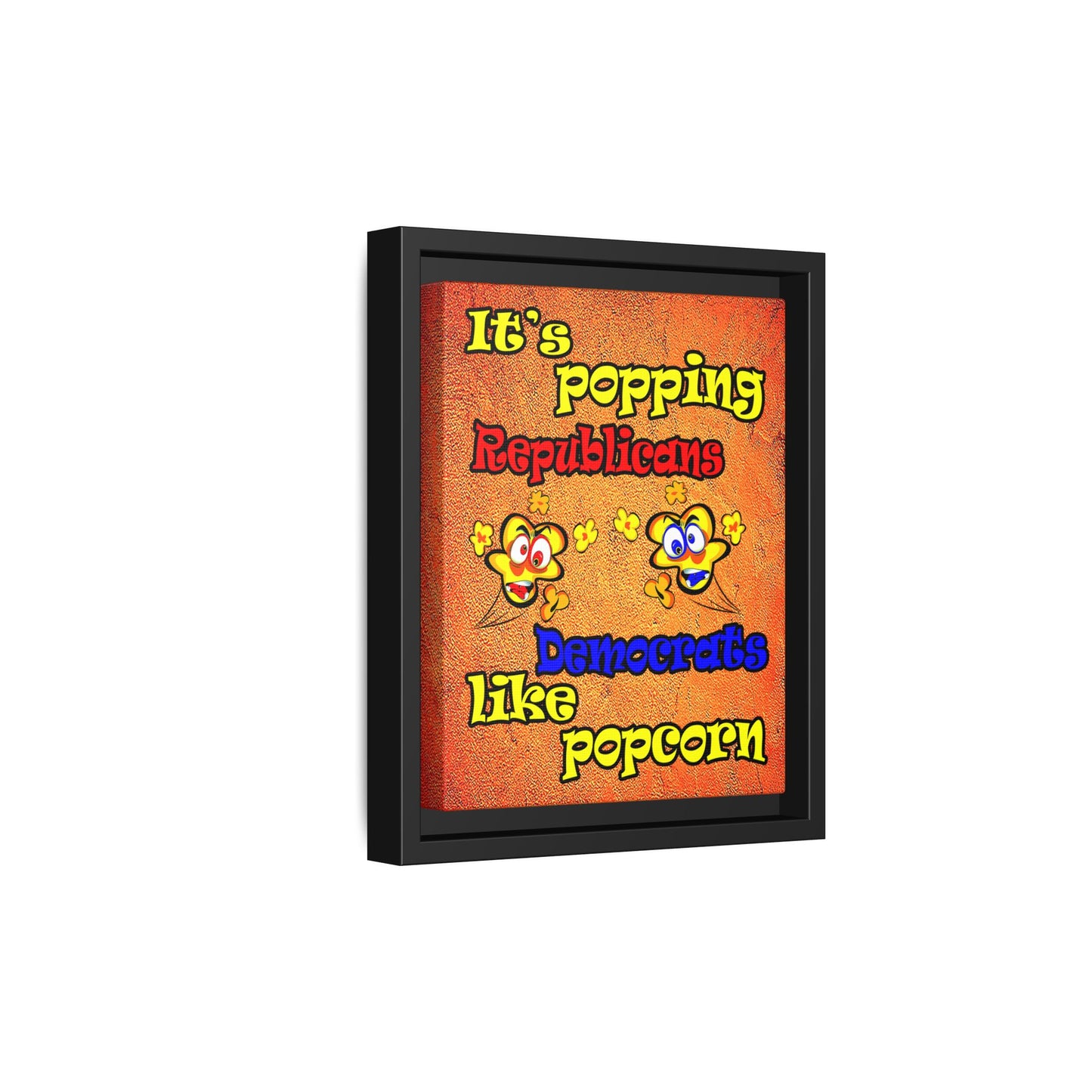 popping like popcorn - framed canvas art (burnt orange)