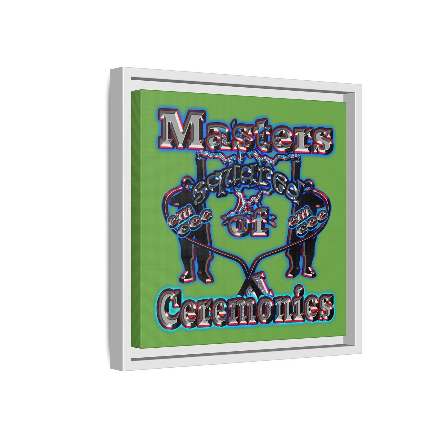 em cee squared - framed canvas art (green)