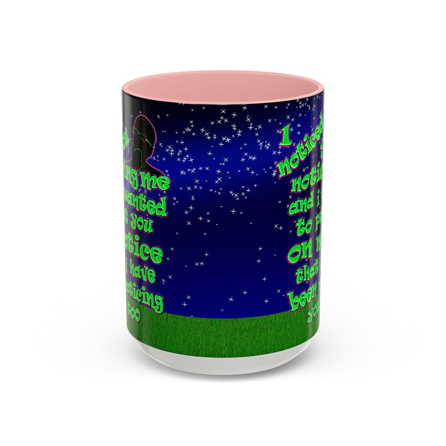 noticed you noticing - Accent Mug ('snoops' background)