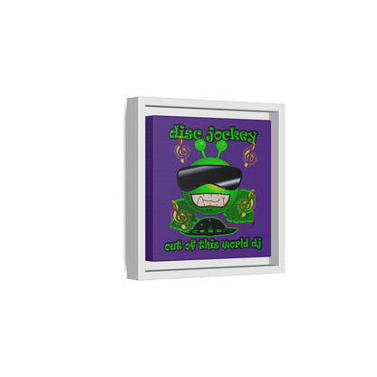 disc jockey - framed canvas art (purple)