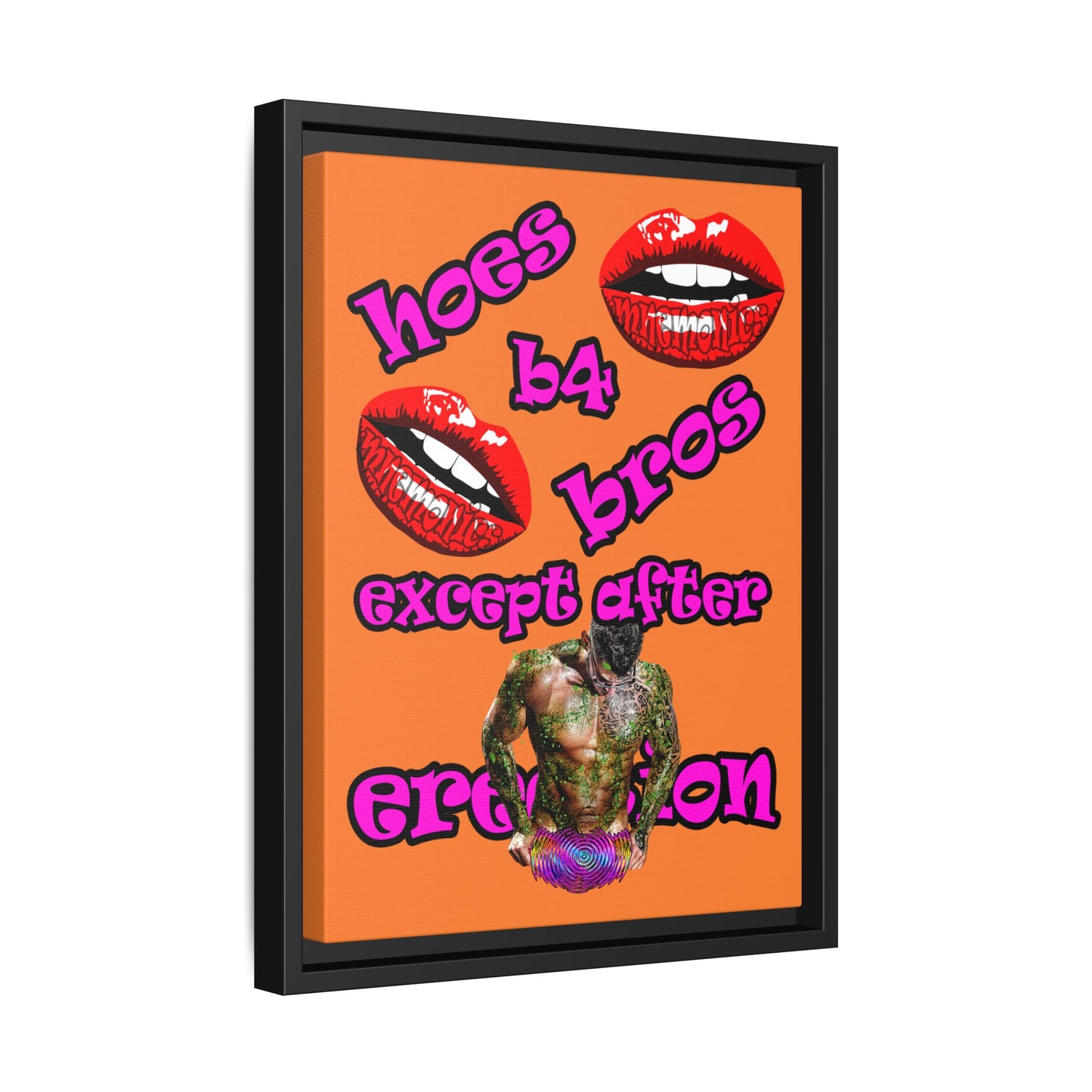 hoes b4 bros - framed canvas art (crusta)