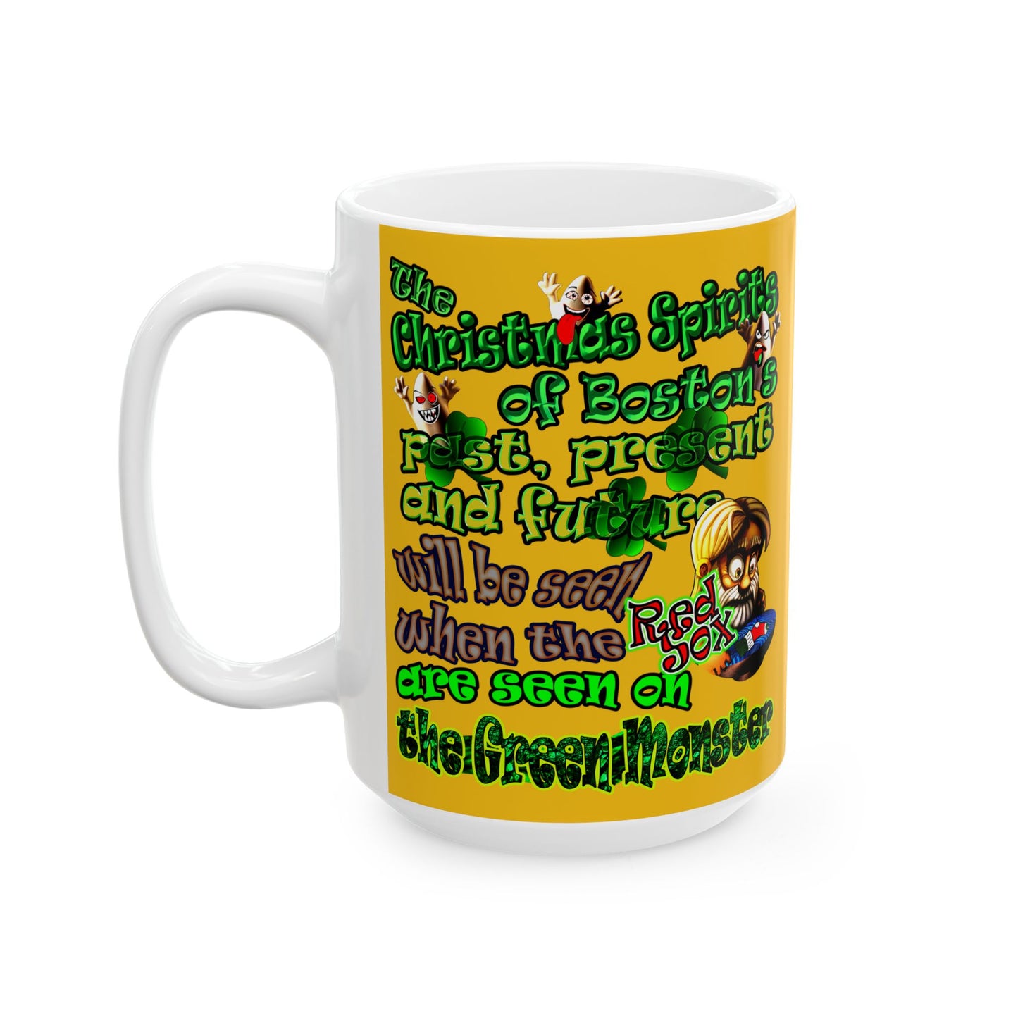 christmas spirits of boston - White Mug (yellow)