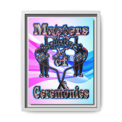 em cee squared - framed canvas art (light blue-pink wave)