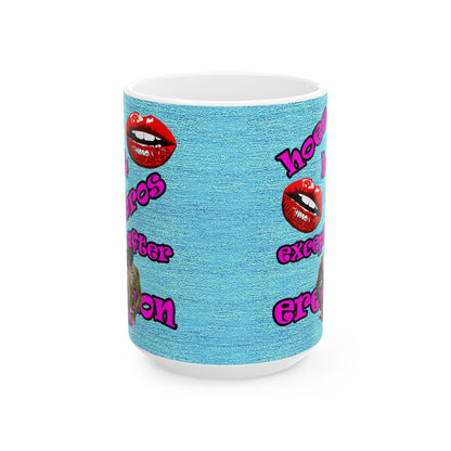 hoes b4 bros - White Mug (faded blue)