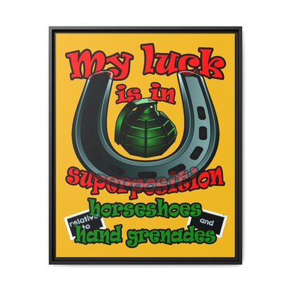 my luck - framed canvas art (yellow)