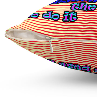 doggystyle - Spun Polyester Square Pillow - (yellow-orange wave)