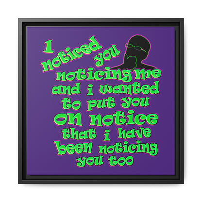 noticed you noticing - framed canvas art (purple)