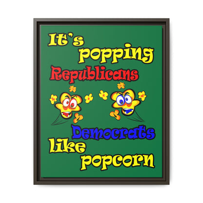 popping like popcorn - framed canvas art (dark green)