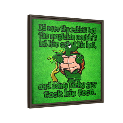 turtle race - framed canvas art (green turf)