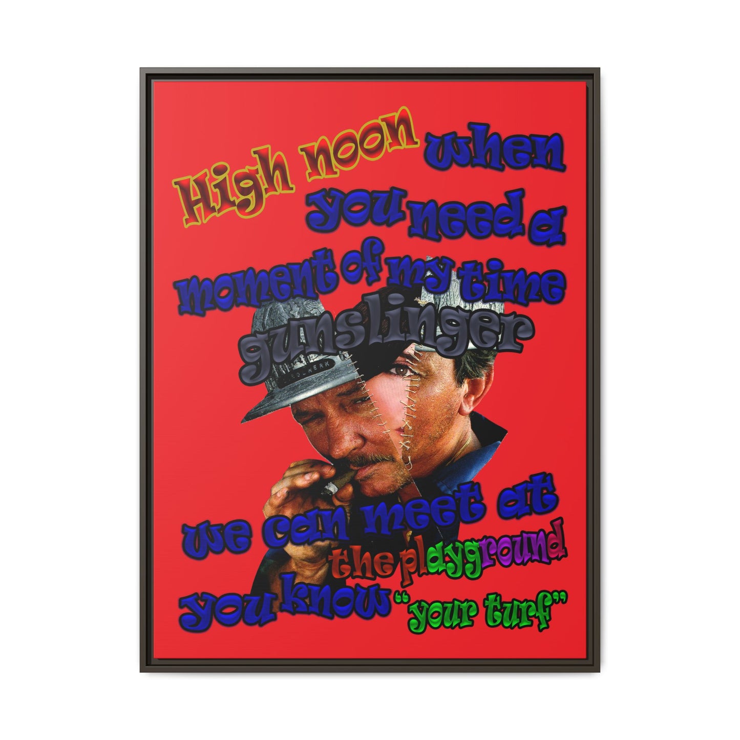 high noon - framed canvas art (red)