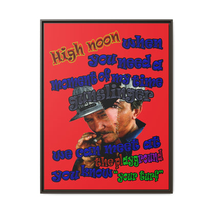 high noon - framed canvas art (red)