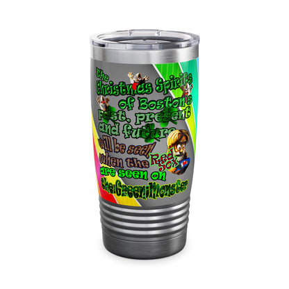 christmas spirits of boston - Ringneck Tumbler, 20oz (rainbow split)