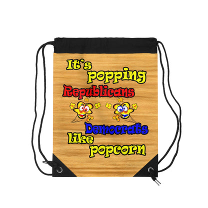 popping like popcorn - Drawstring Bag (butterscotch wood finish)