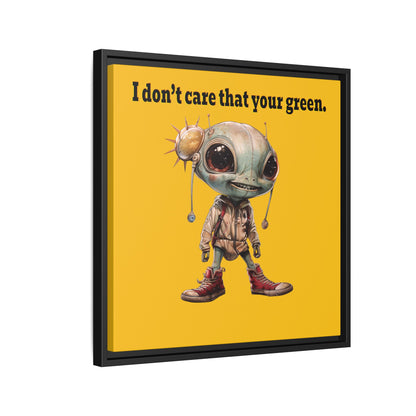 I don't care that your green - framed canvas art (yellow)