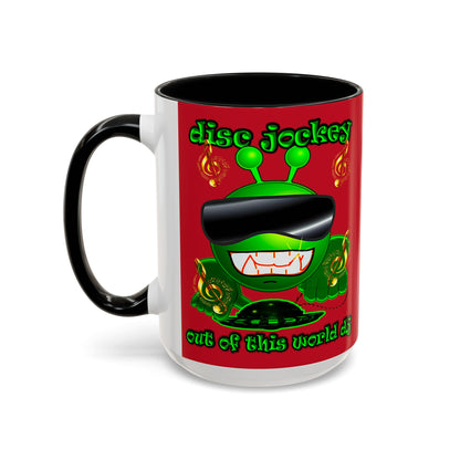 disc jockey - Accent Mug (dark red)