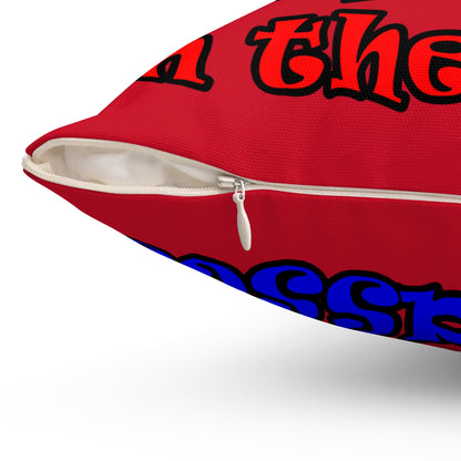 donkeys and elephants - Spun Polyester Square Pillow - (dark red)