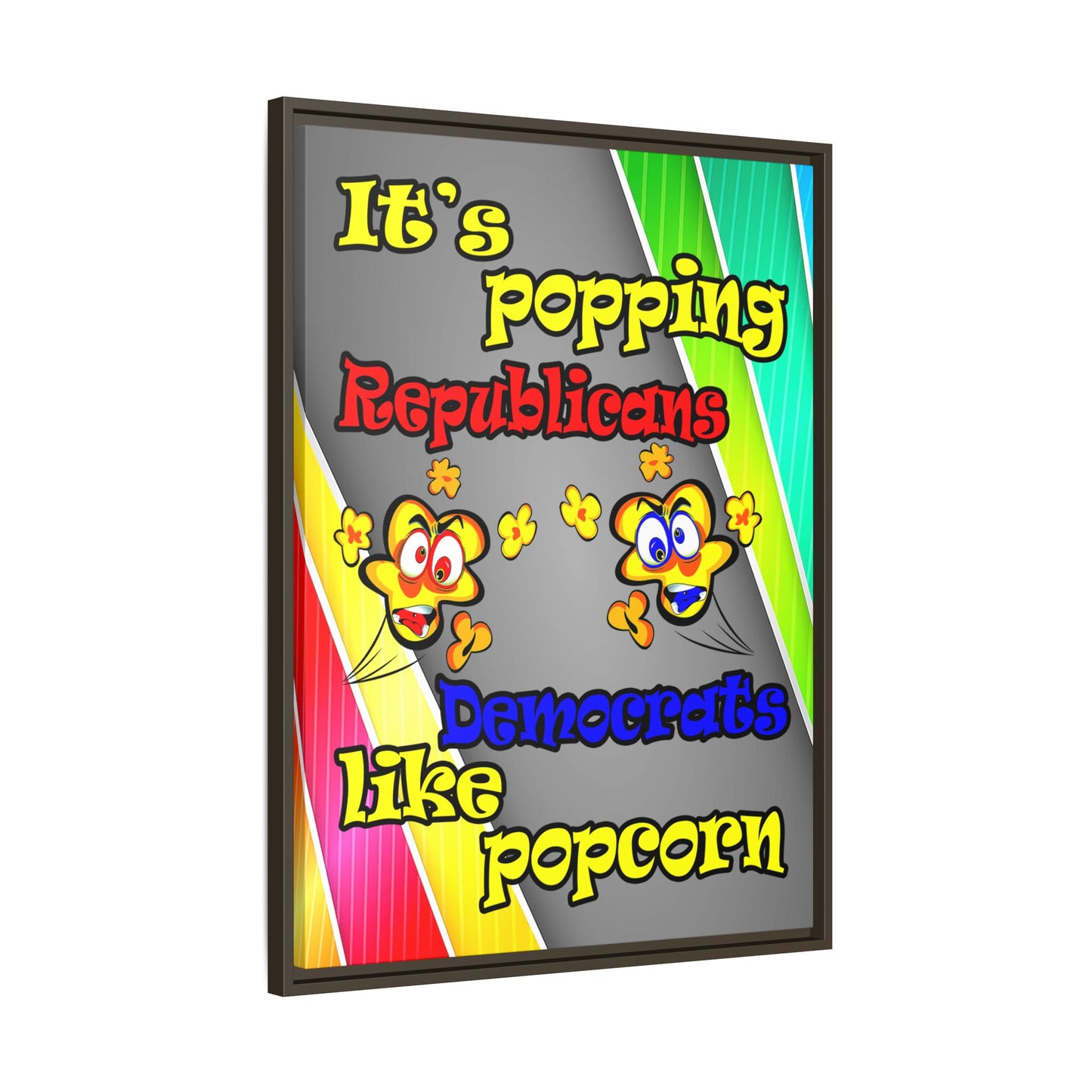 popping like popcorn - framed canvas art (rainbow split)