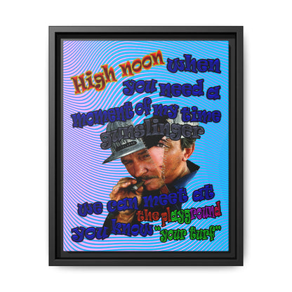 high noon - framed canvas art (light blue-purple wave)