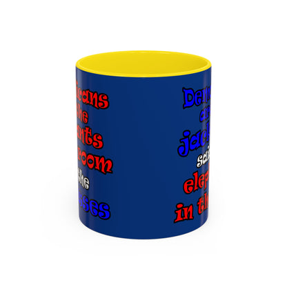 donkeys and elephants - Accent Mug (dark blue)