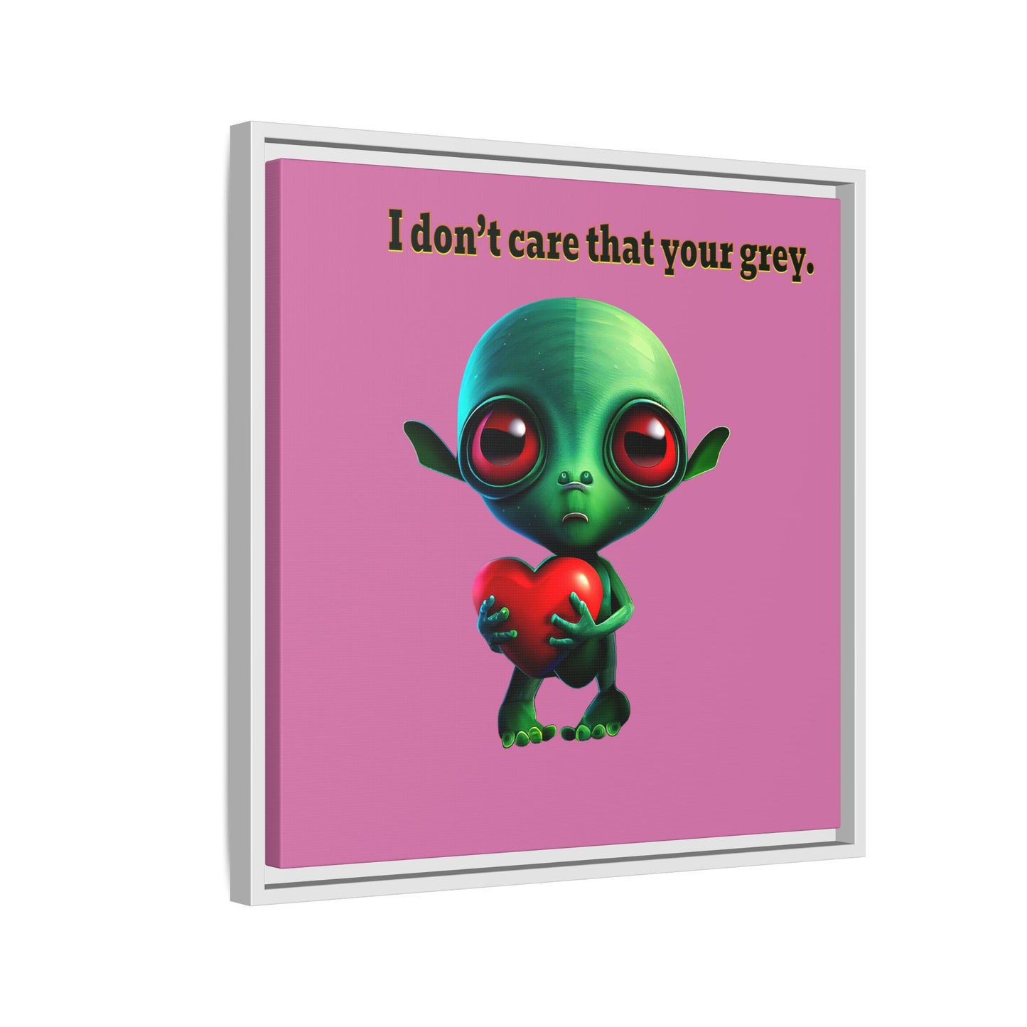 I don't care that your grey - framed canvas art (light pink)