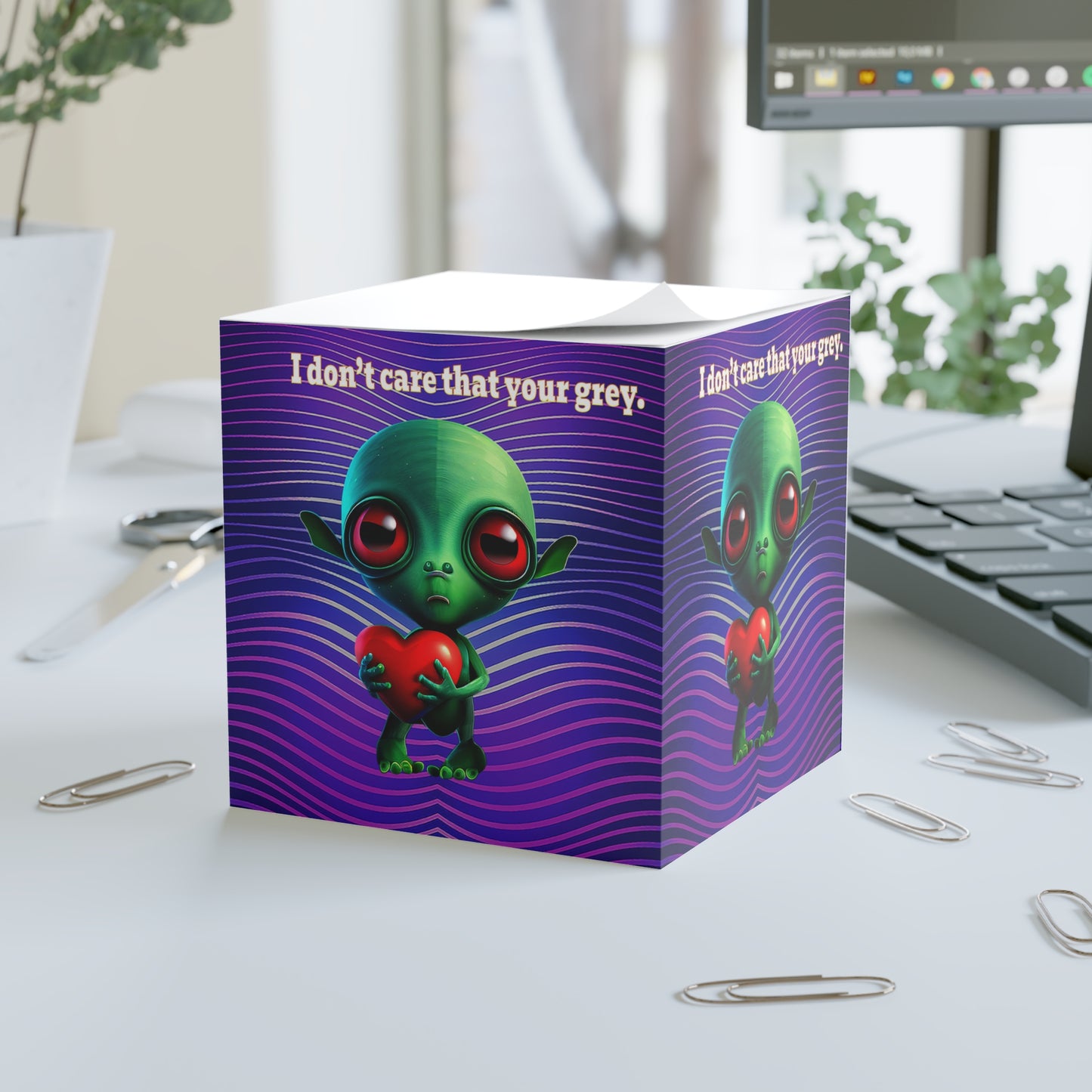 I don't care that your grey - note cube (purple wave)