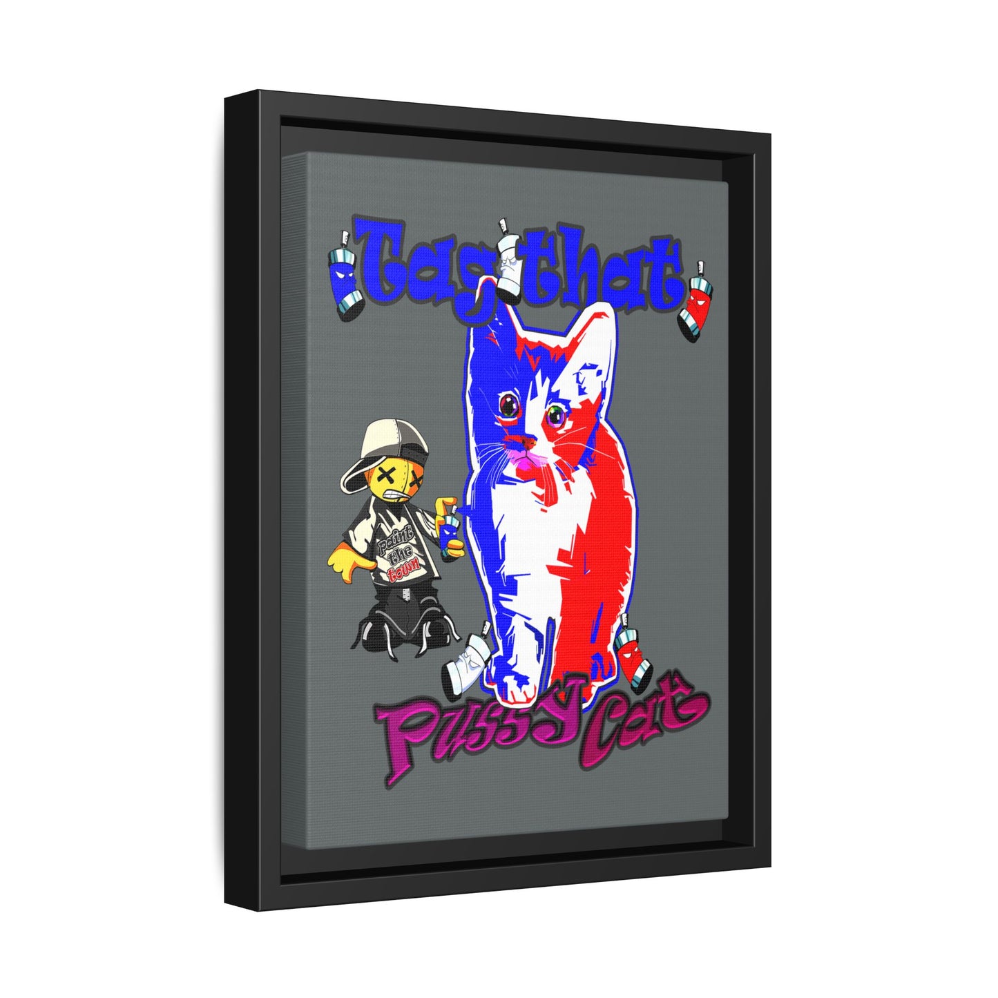 tag that - framed canvas art (dark grey)