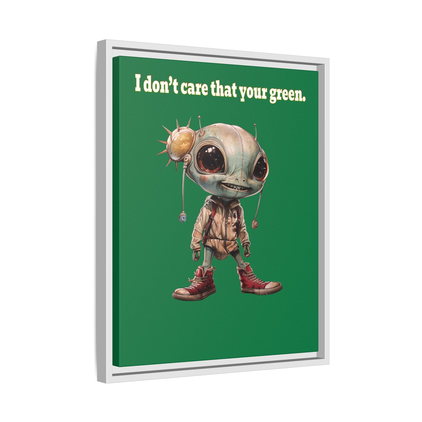 I don't care that your green - framed canvas art (dark green)
