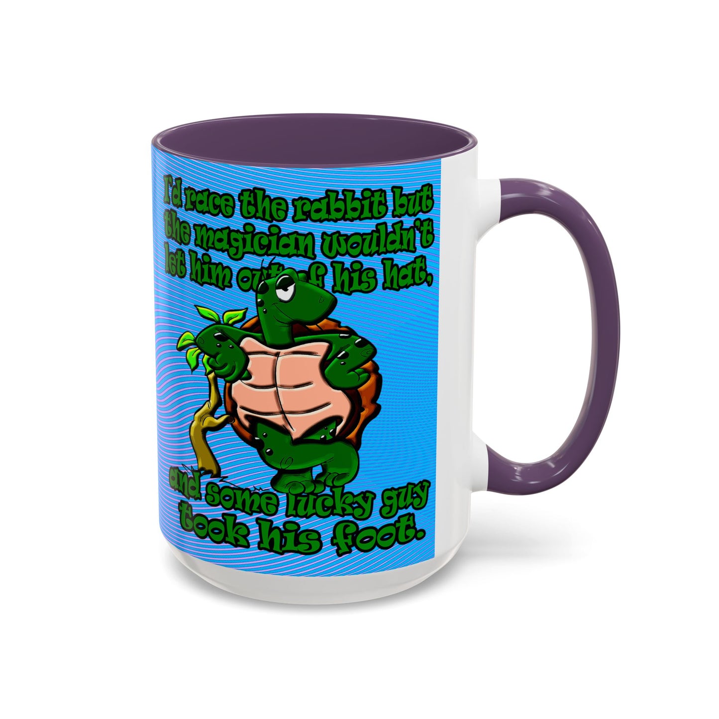 turtle race - Accent Mug (light blue-purple wave)