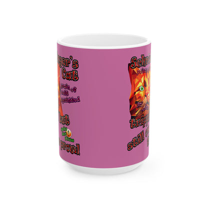 schrodinger's cat - White Mug (light pink)
